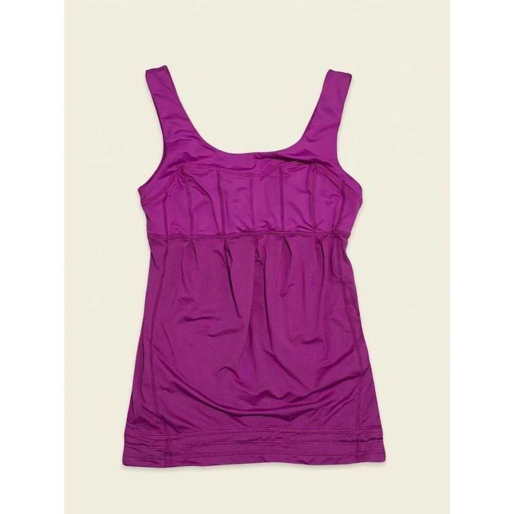 lululemon Run Chase Me Tank Size 4 Ultra Violet Purple Drawcord Hem W1935S